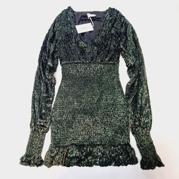 Lovers and Friends Edith Mini Dress in Moss Green XS - Picture 2 of 11